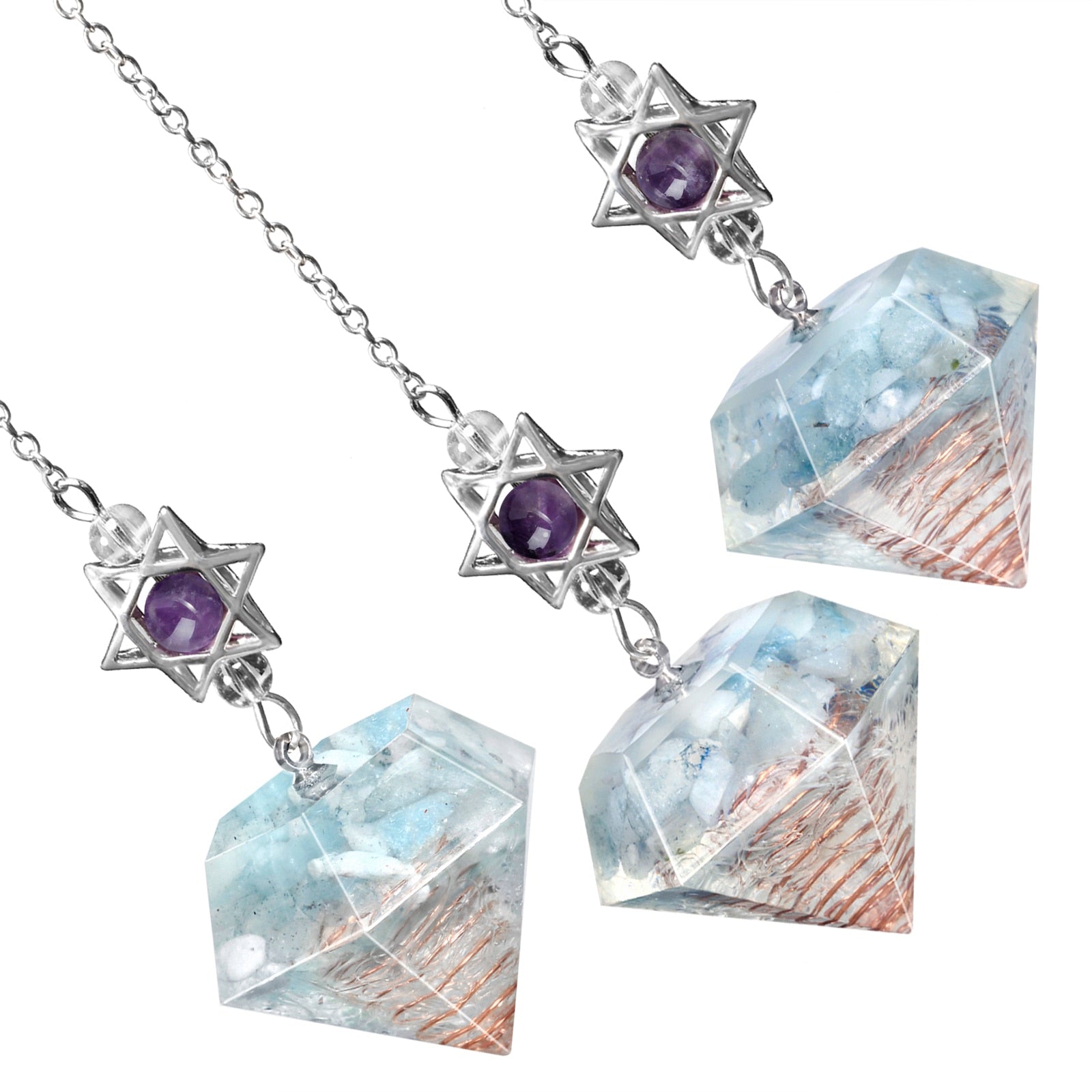 Amethyst Star of David Crystal Pendulum