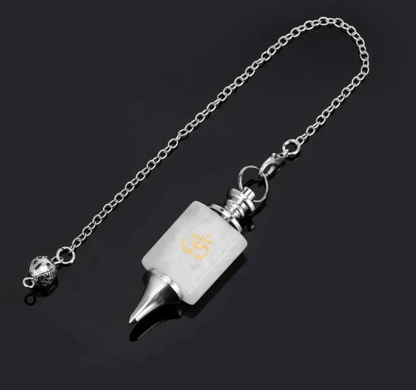 Healing Crystal Pendulum with Silver Chain