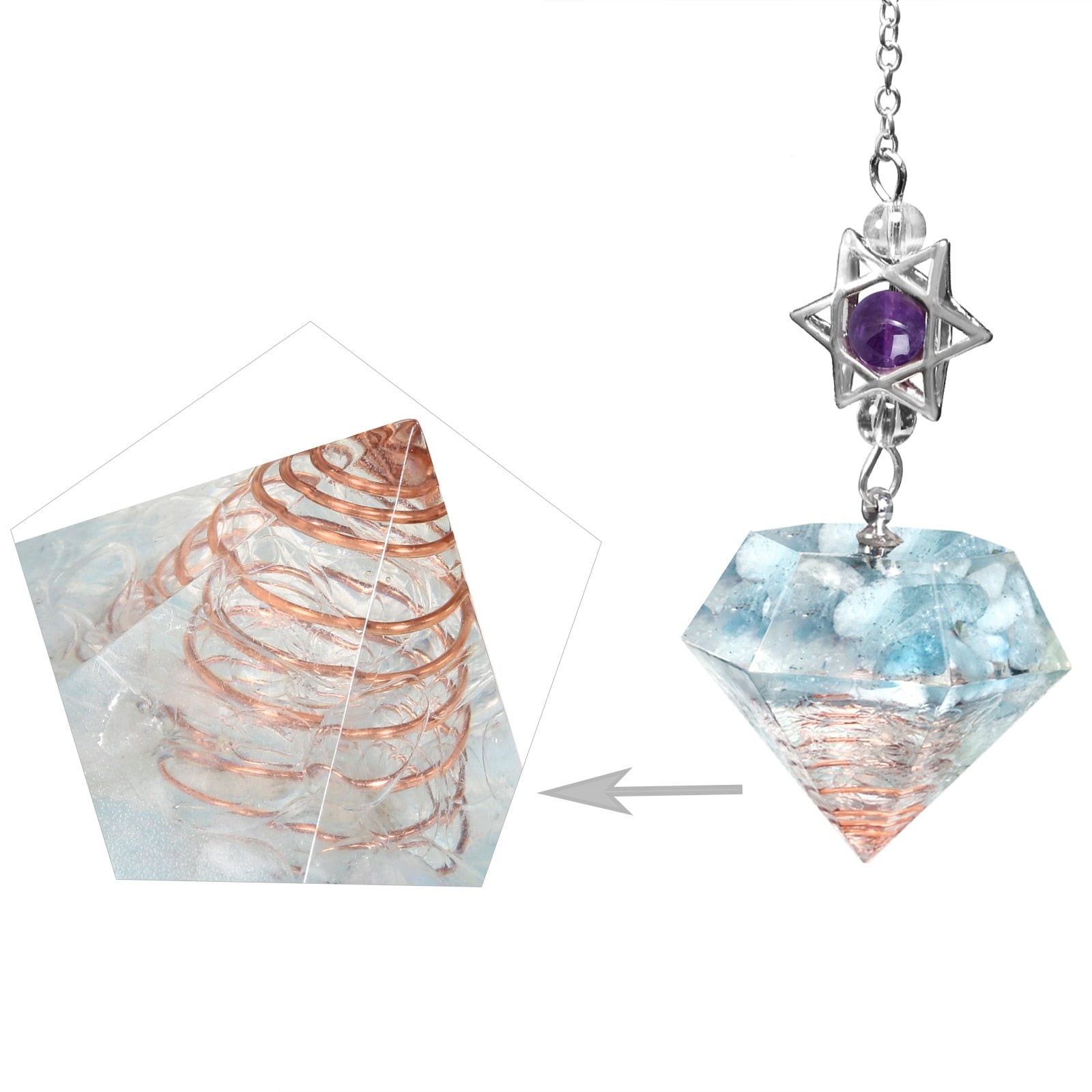 Amethyst Star of David Crystal Pendulum