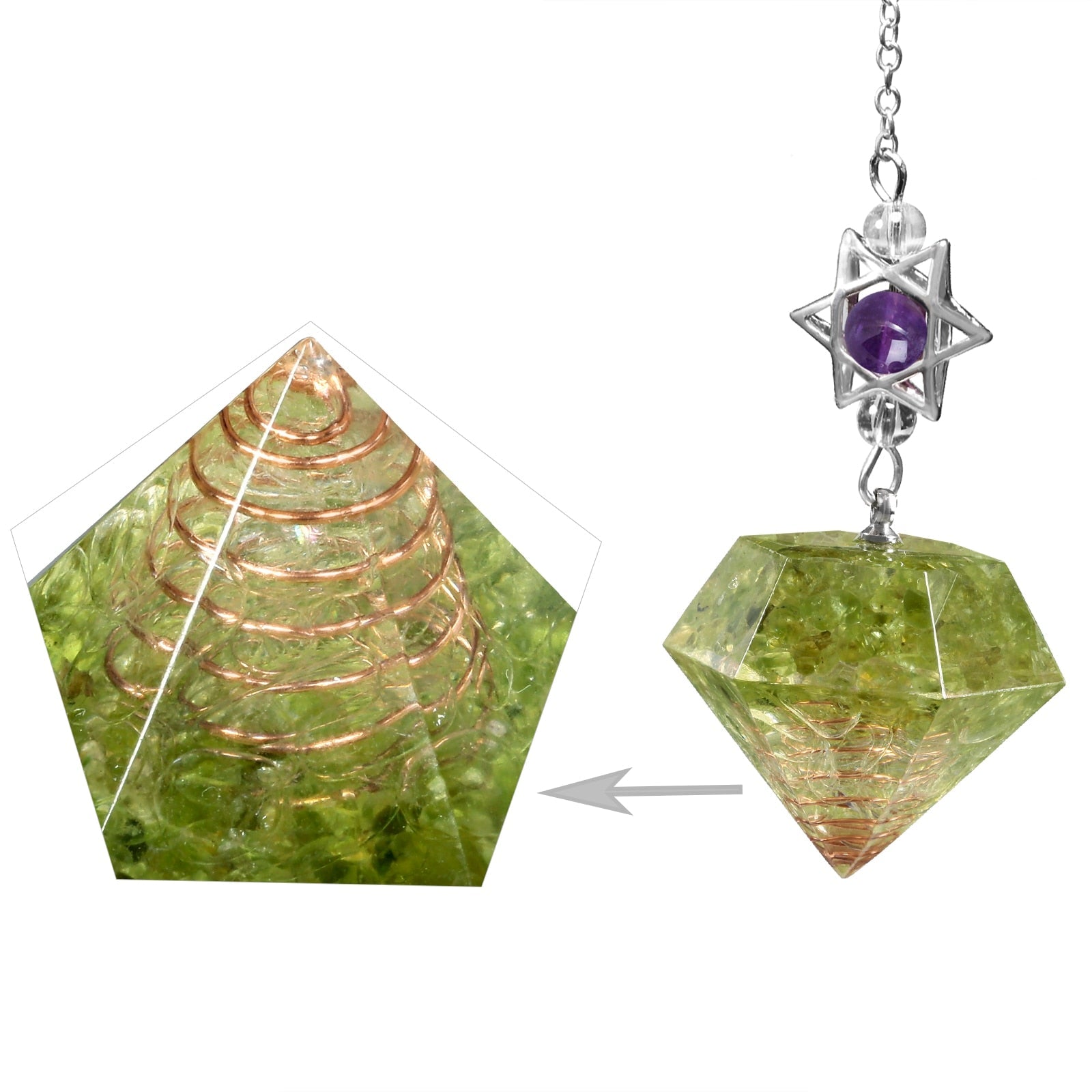 Amethyst Star of David Crystal Pendulum