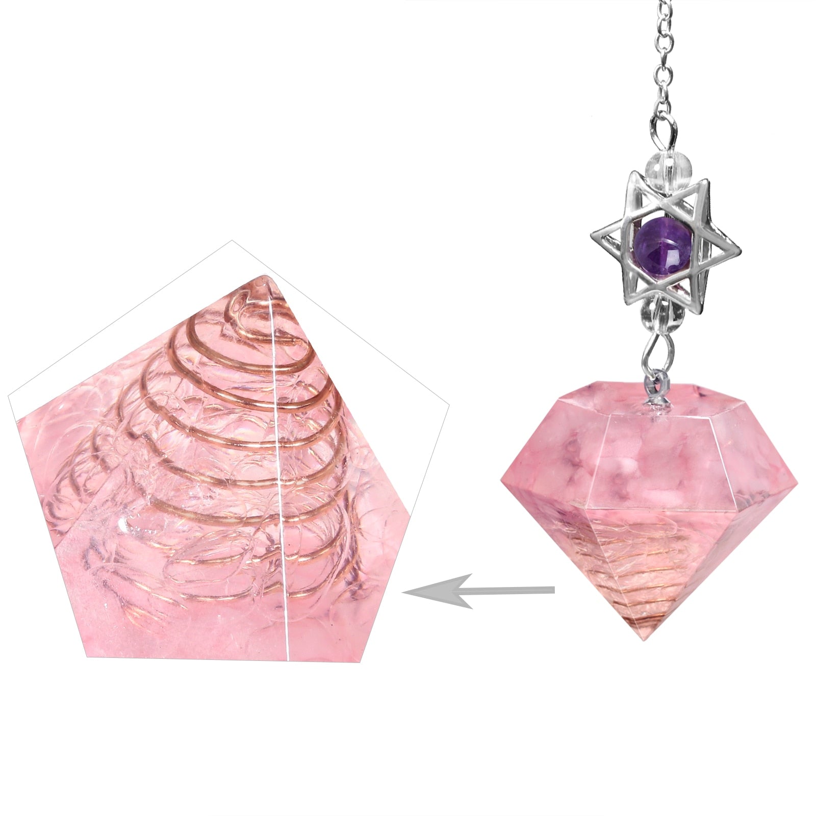 Amethyst Star of David Crystal Pendulum