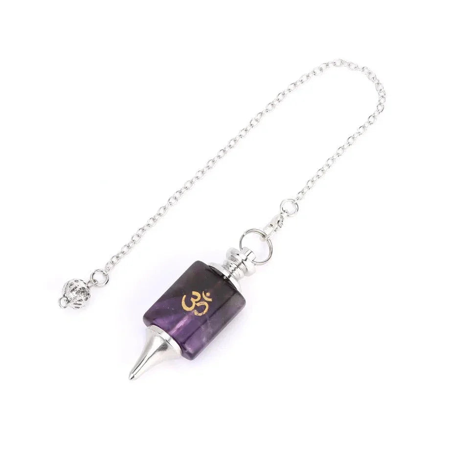 Healing Crystal Pendulum with Silver Chain