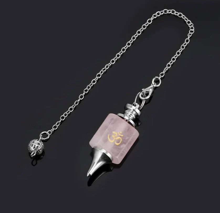 Healing Crystal Pendulum with Silver Chain