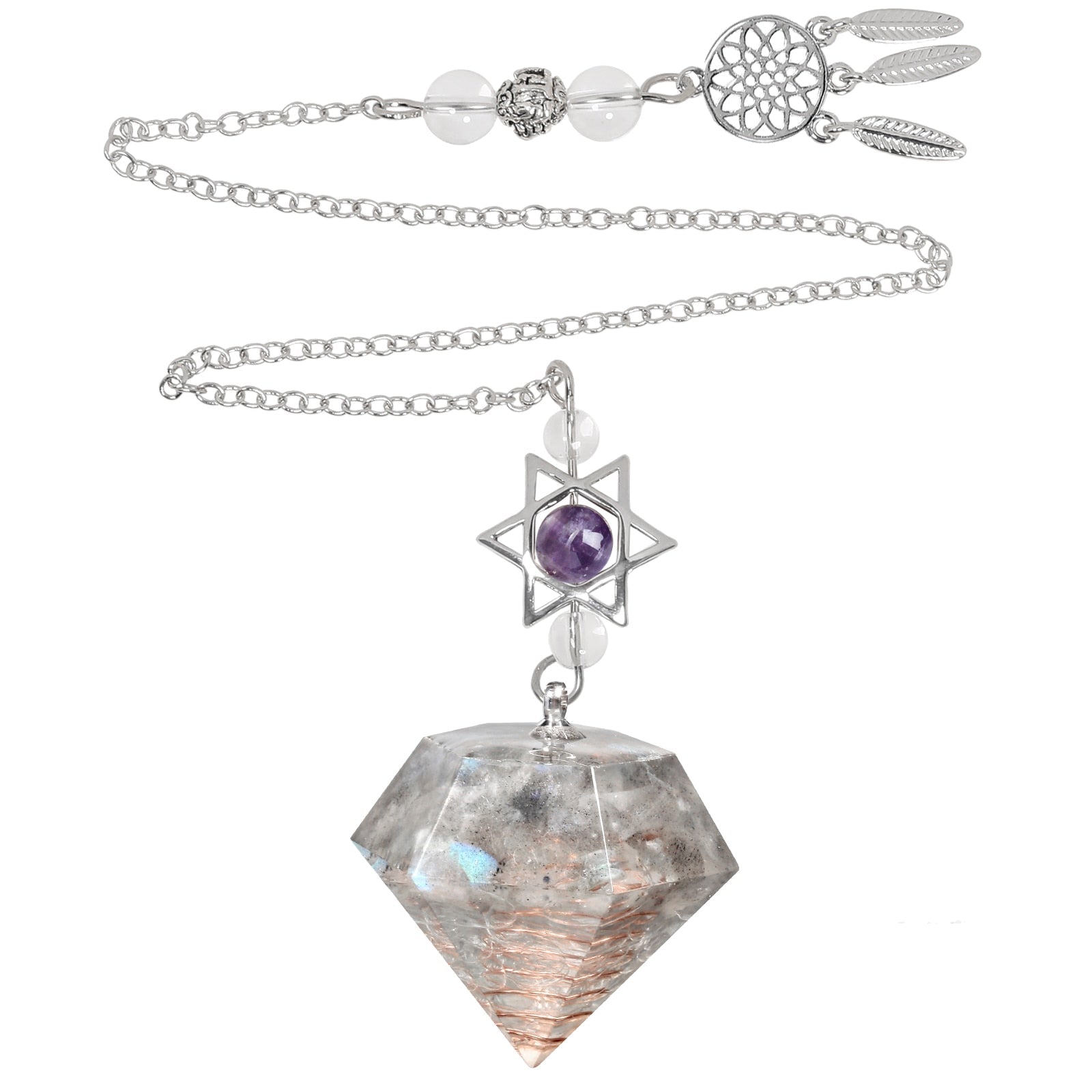 Amethyst Star of David Crystal Pendulum