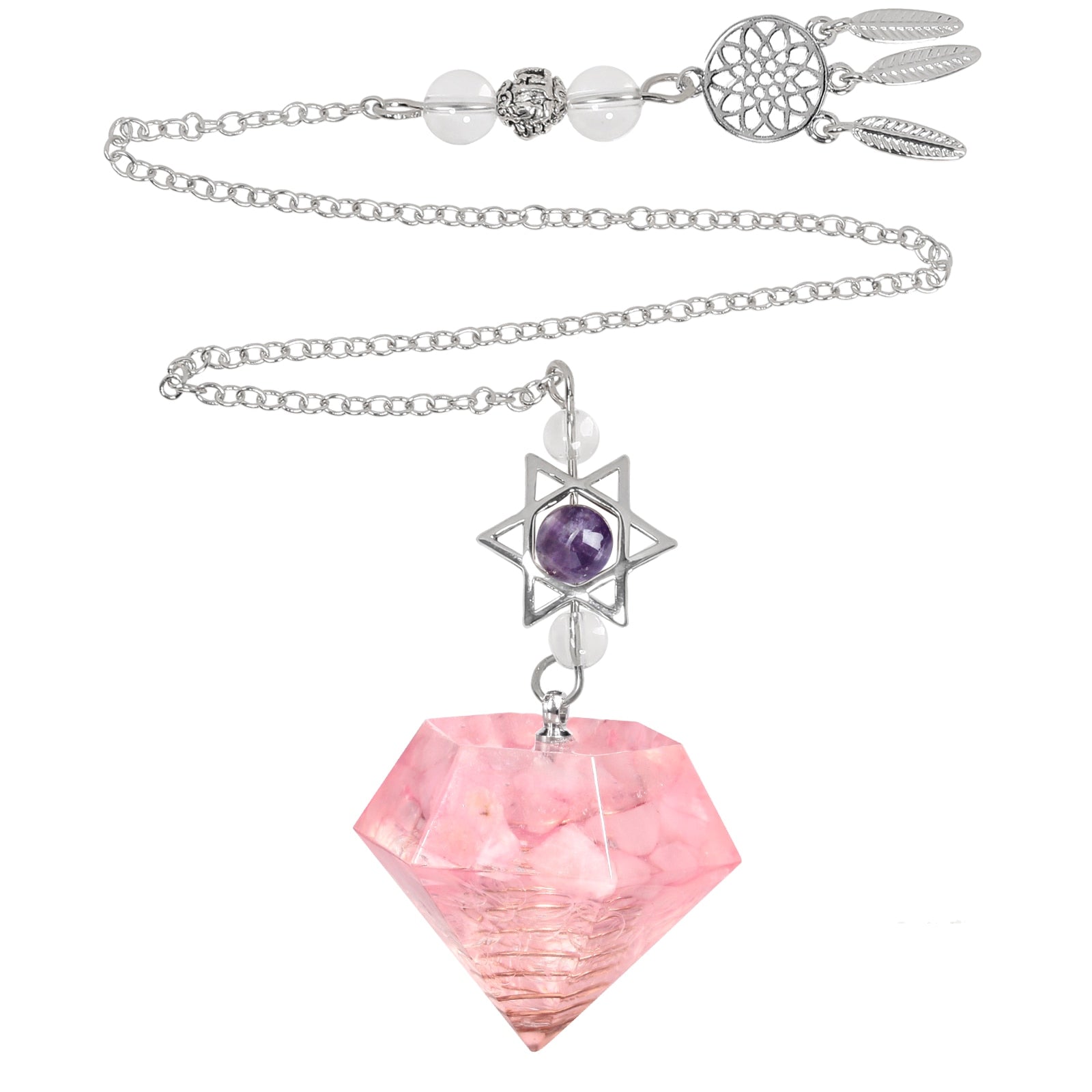 Amethyst Star of David Crystal Pendulum