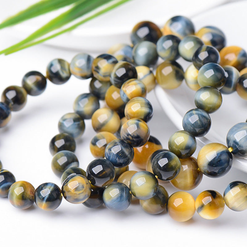 12mm Tiger Eye Courage Strength Protection Bracelet