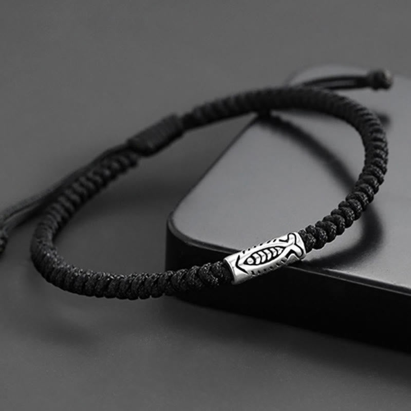 Koi Fish Wealth Bracelet with Black String for Prosperity