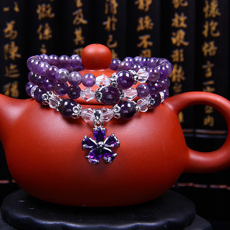 6mm Amethyst Healing Bracelet for Spiritual Balance