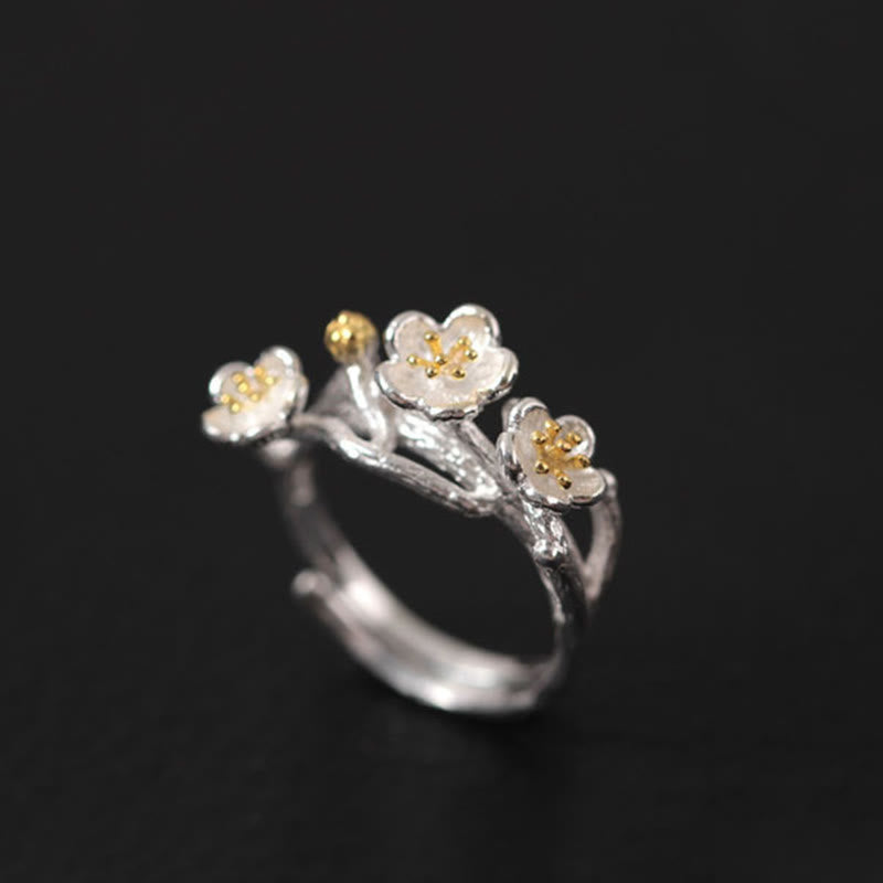 925 Sterling Silver Plum Blossom Spiritual Earrings for Protection