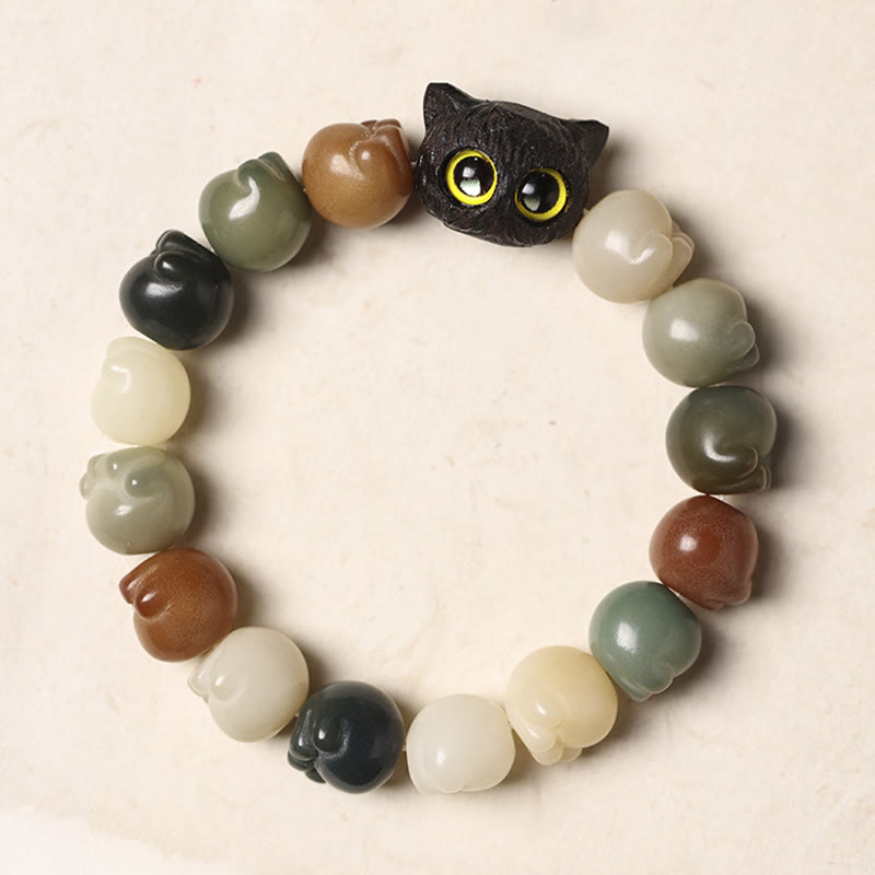 Bodhi Seed Ebony Wood Wisdom Bracelet 14-15cm Unisex