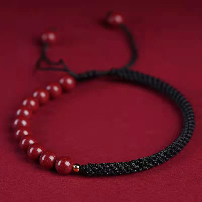 Cinnabar King Kong Knot Blessing Bracelet 8mm