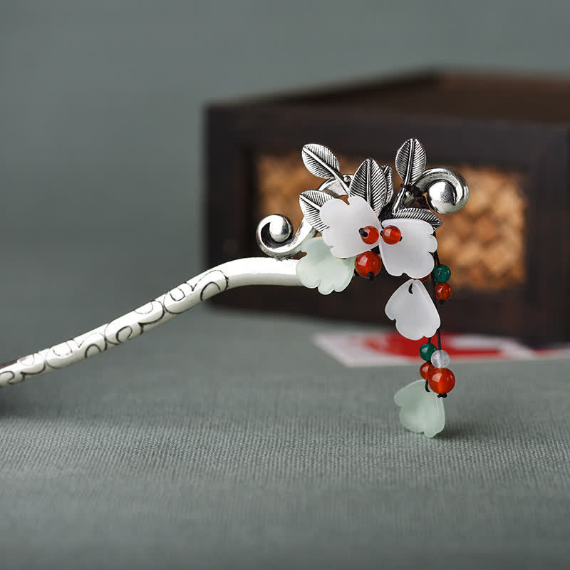 Red Agate Tassel Hairpin | Calm Confidence & Elegance