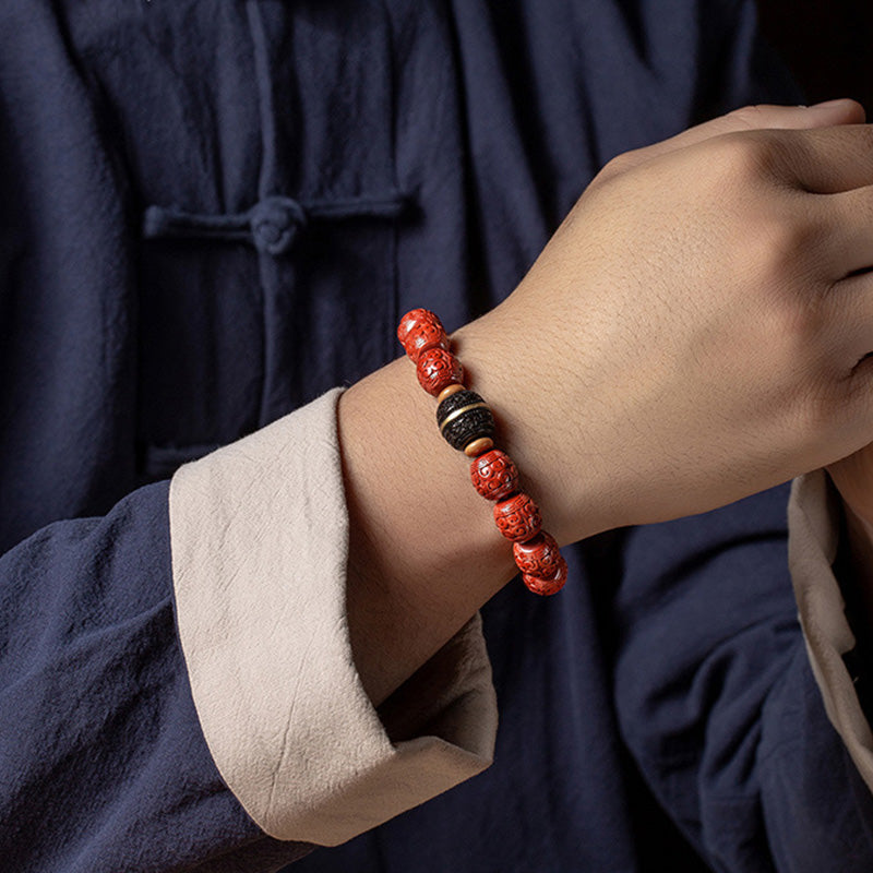 Unisex Cinnabar Ebony Calm Blessing Bracelet