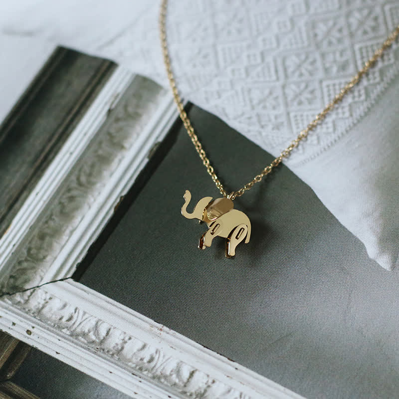Elephant Titanium Steel Luck Necklace for Strength & Wisdom
