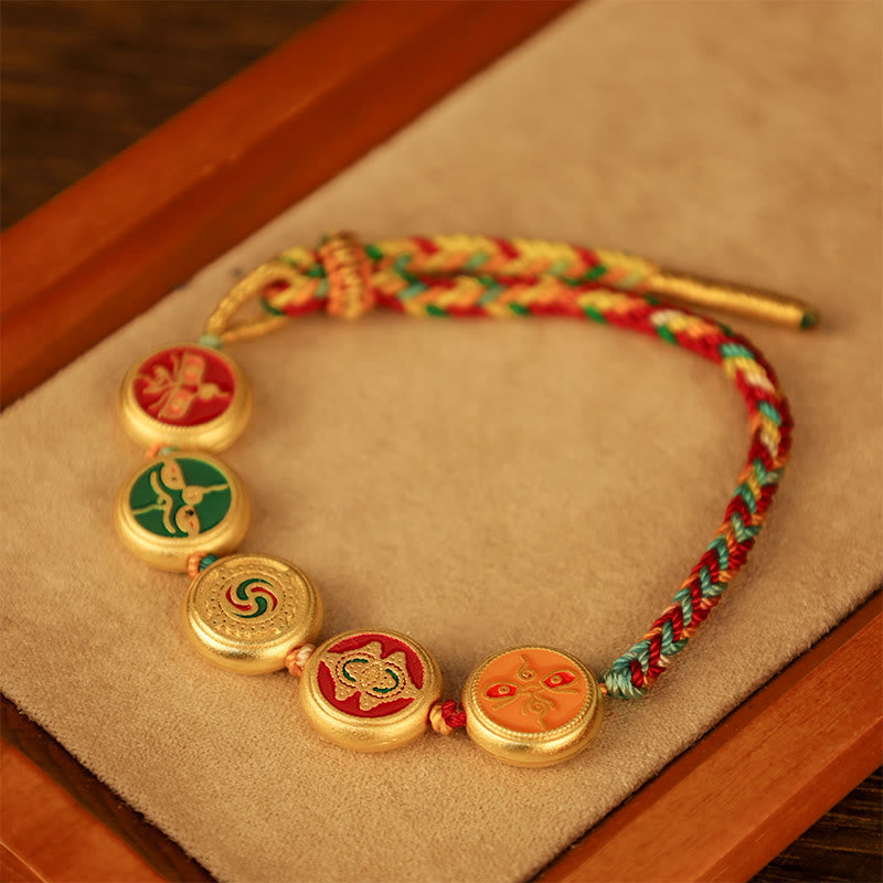 Tibetan Five Gods of Wealth Luck Bracelet | Prosperity Charm