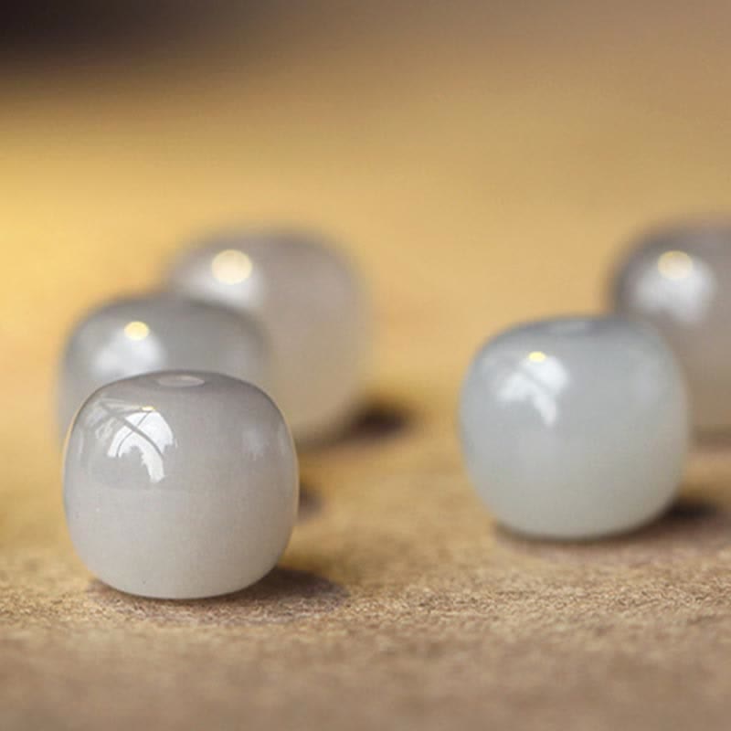 6mm Jade Bracelet with Sandalwood and Gold Star Charm for Protection