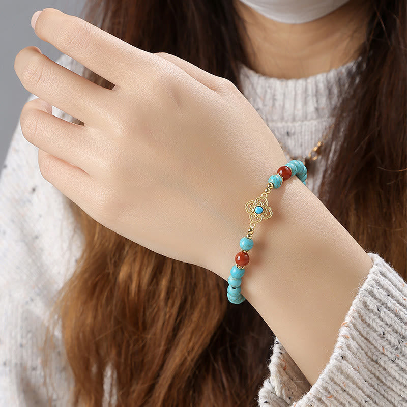 Turquoise Protection Bracelet with 6mm Beads for Balance