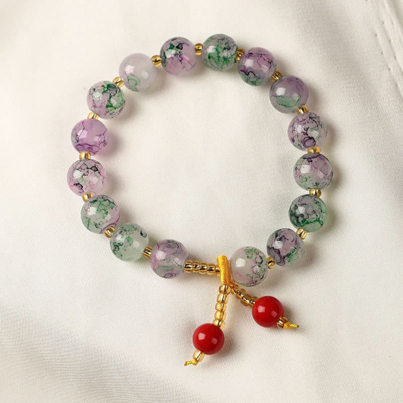Liuli Glass Blessing Harmony Bracelet for Spiritual Protection