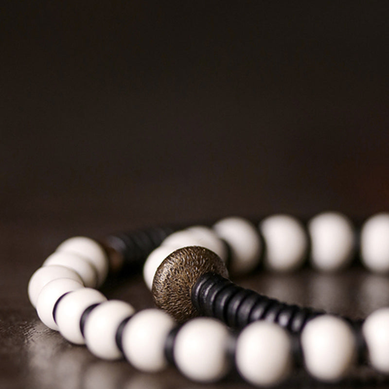 Yak Bone Ebony Wood Copper Strength Spiritual Bracelet - Unisex