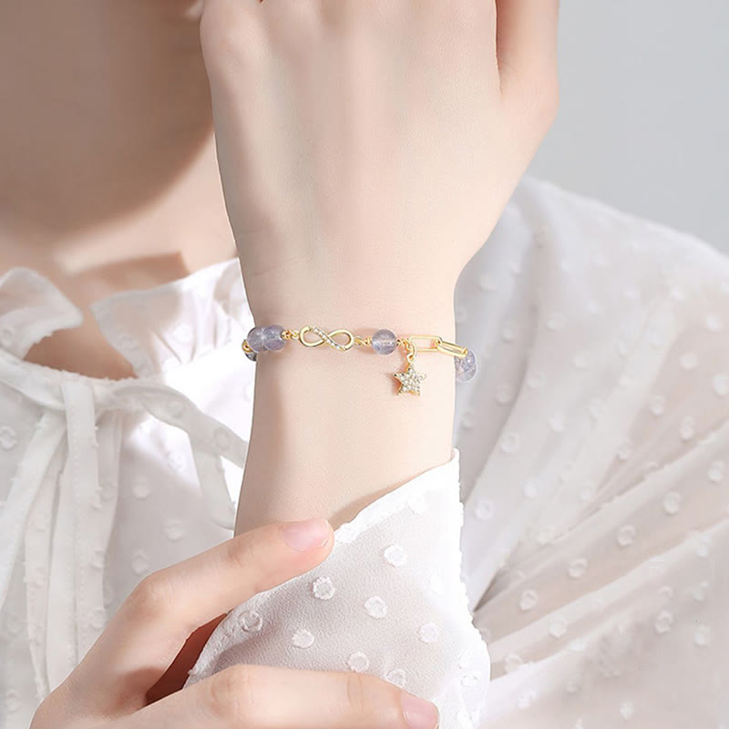 14K Gold Plated Strawberry Quartz Eternal Love Bracelet