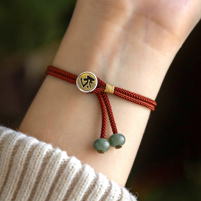 925 Sterling Silver Chinese Zodiac Protection Bracelet Red String