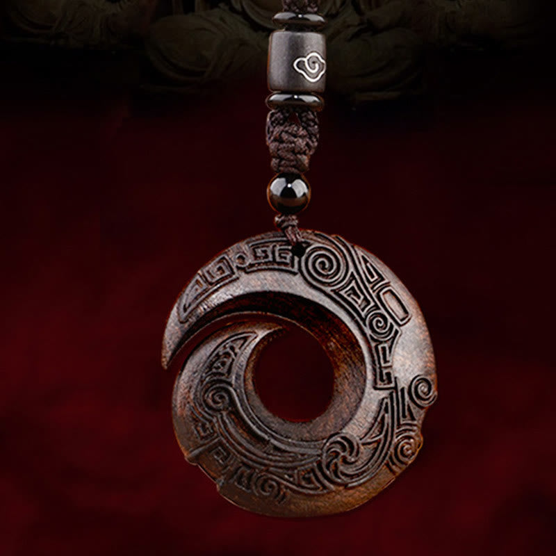 Kleines Blatt Rotes Sandelholz Ebenholz Spirituelle Schutz Halskette