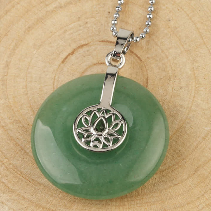 Various Crystal Amethyst Pink Lotus Healing Necklace