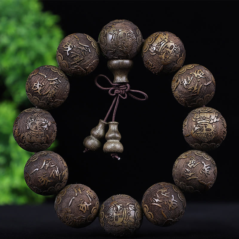 Chinesisches Sternzeichen-Armband aus Rosenholz | 12 Sternzeichen-Perlen Wärme