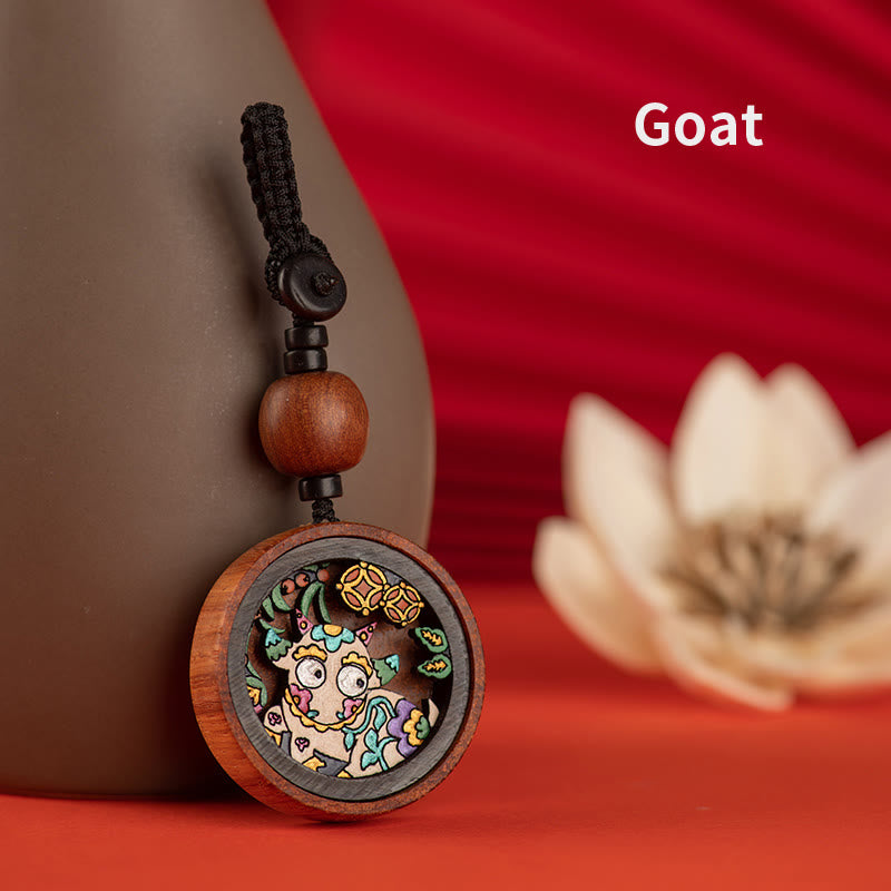 Year Of The Dragon Rosewood Zodiac Key Chain