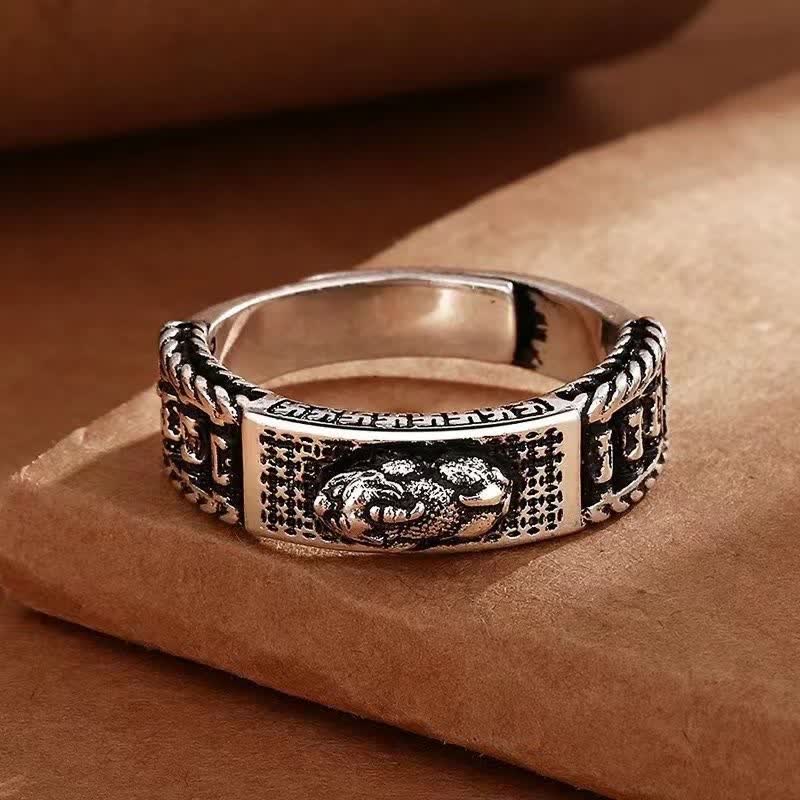 Unisex Pixiu Wealth Prayer Wheel Ring | Feng Shui Luck