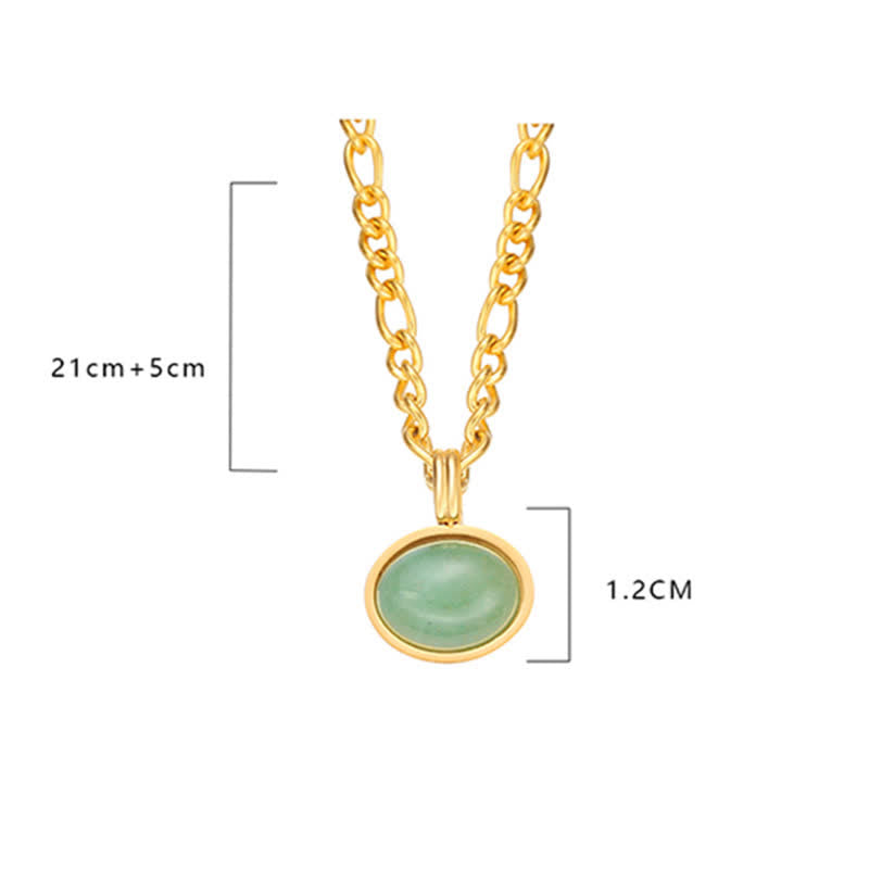 Turquoise Oval Strength Necklace Pendant in Titanium Steel