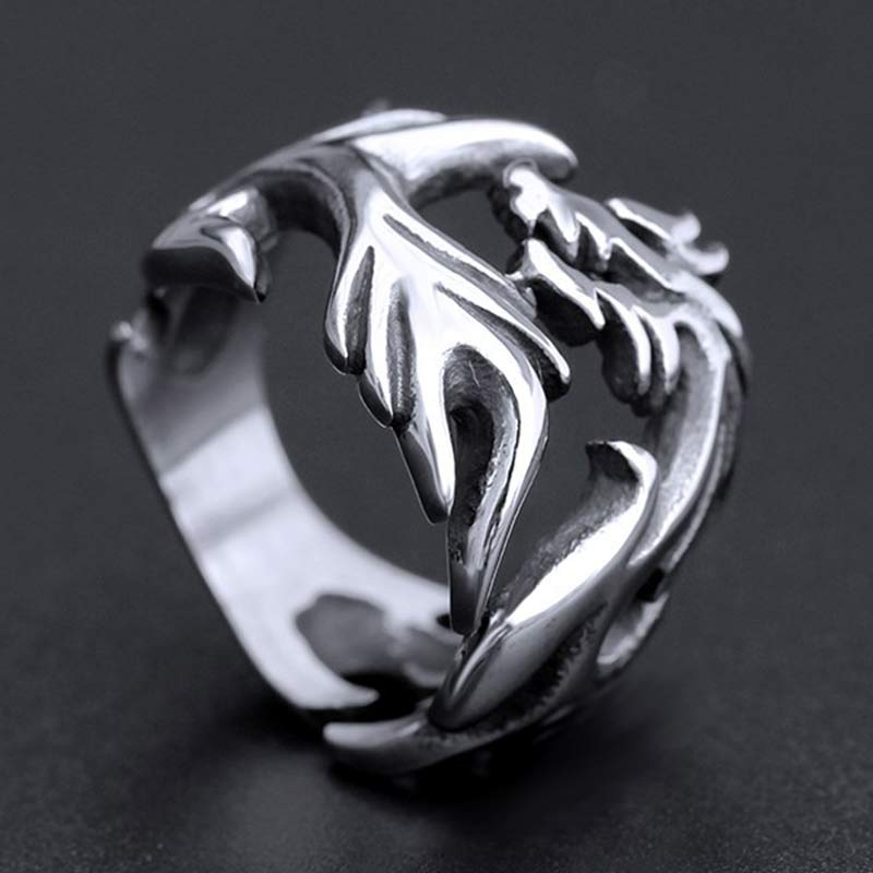 Unisex Dragon Pattern Protection Strength Adjustable Ring