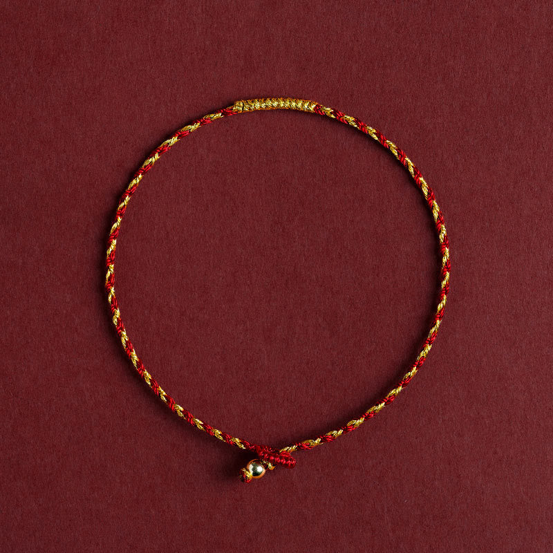 14K Gold Plated King Kong Knot Rope Bracelet for Spiritual Luck