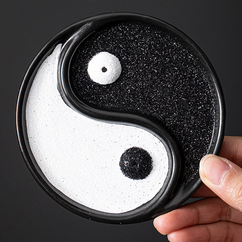 Yin Yang Ceramic Incense Holder for Zen Balance and Peace