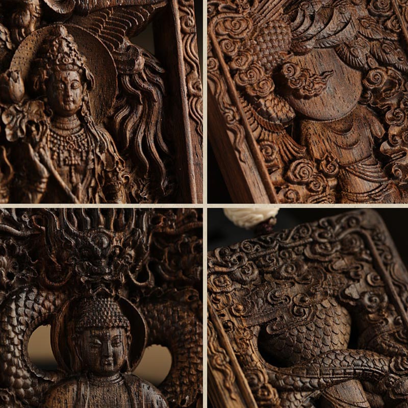 Chinesisches Sternzeichen Adlerholz PiXiu Drache Frieden Halskette Anhänger