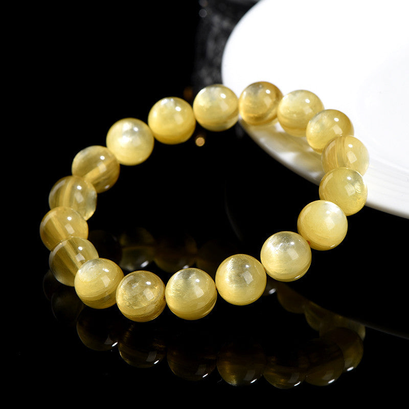 Golden Lepidolite Spiritual Bracelet for Protection & Prosperity