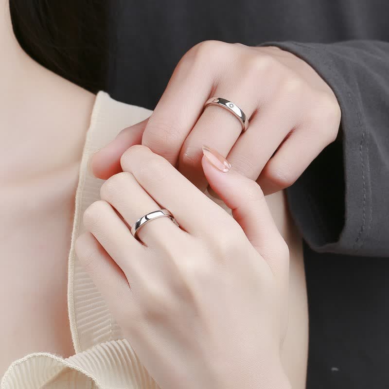 Adjustable 925 Sterling Silver Yin Yang Couple Ring