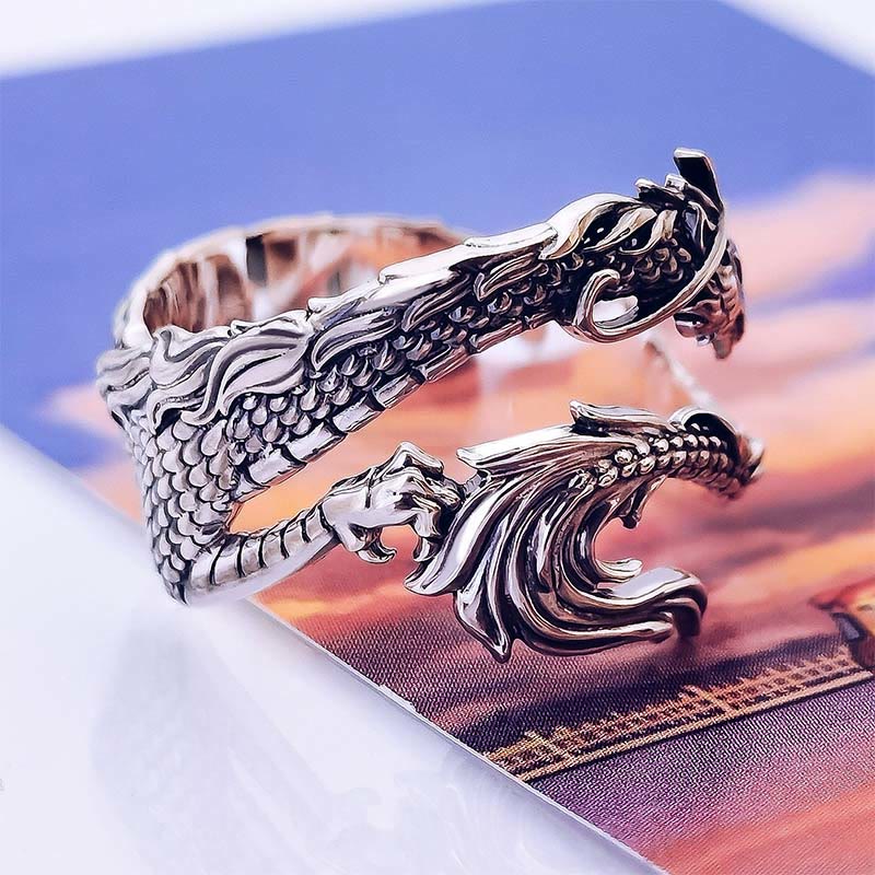 Vintage Dragon Pattern Protection Ring Zinc Alloy