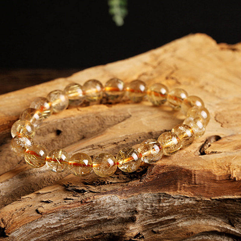 Natural Citrine Bracelet 9mm for Prosperity & Protection
