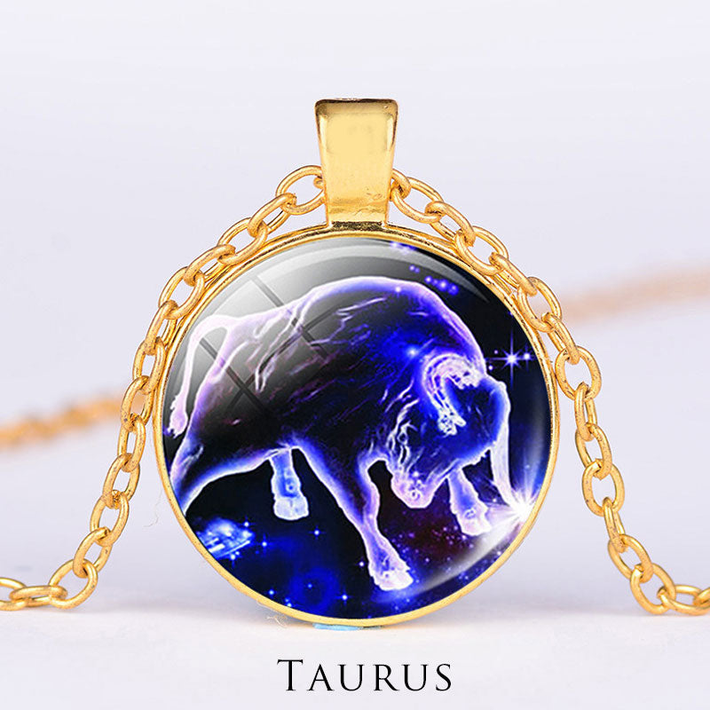 Titanium Steel Zodiac Necklace | 12 Constellations Protection