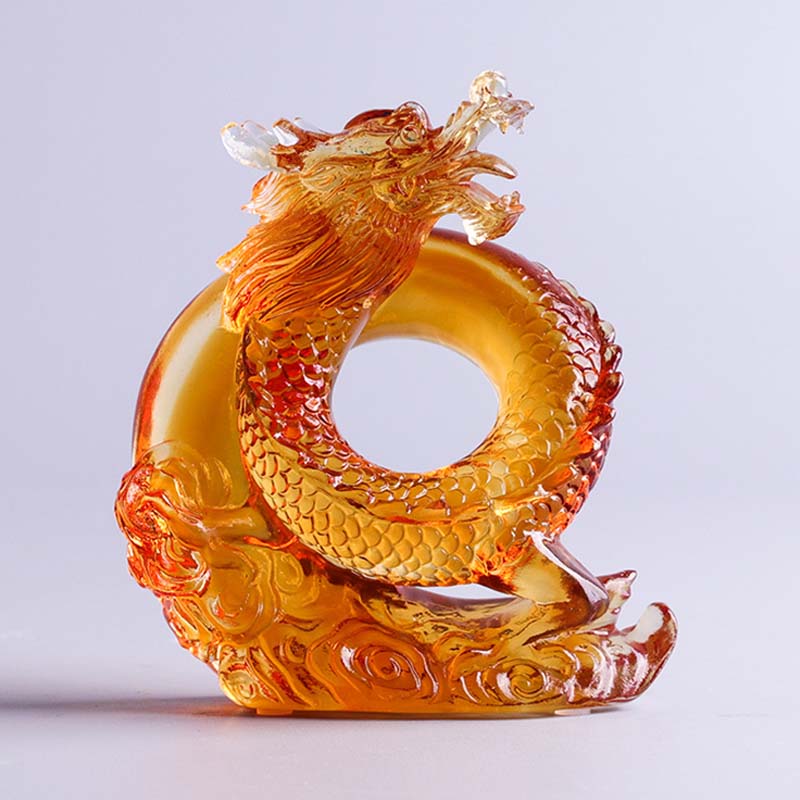 Liuli Dragon Feng Shui-Kunstwerk für Schutz und Kraft