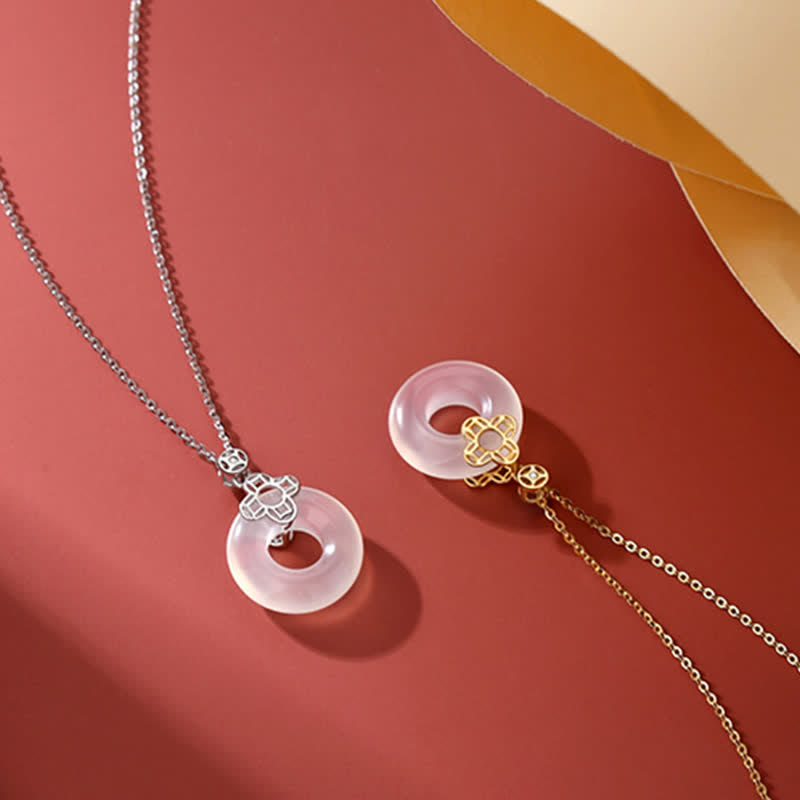 Halskette mit Peace-Schnalle aus 925er Sterlingsilber mit Chalcedon