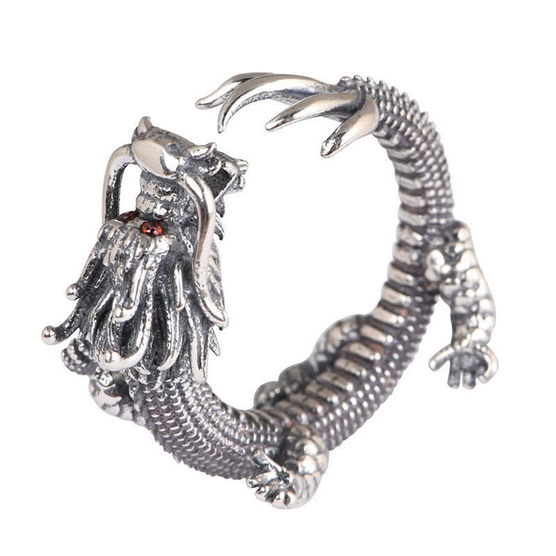 Dragon Ring in 925 Sterling Silver for Luck & Success