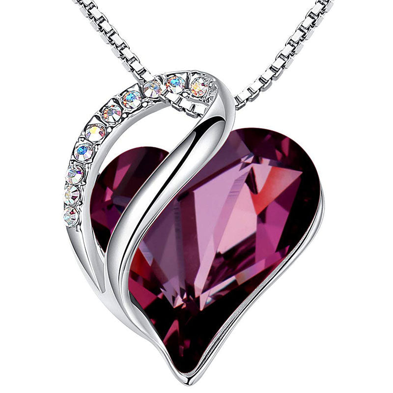 Halskette mit Geburtsstein-Anhänger „Love Heart“ und heilender Energie