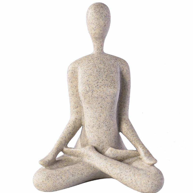 Abstrakte Yoga-Meditierende Buddha-Statue aus Kunstharz, Dekoration