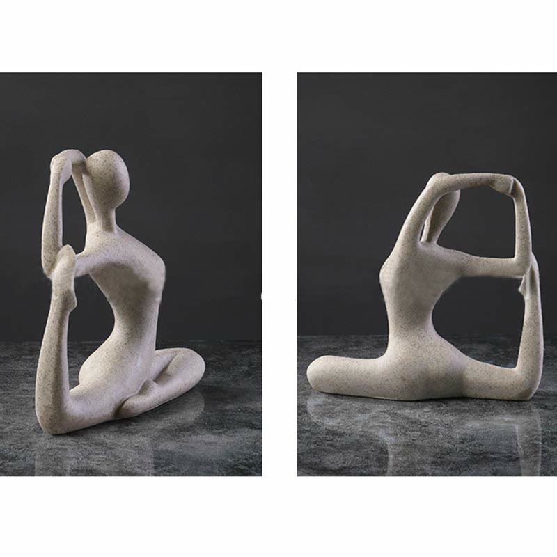 Abstrakte Yoga-Meditierende Buddha-Statue aus Kunstharz, Dekoration