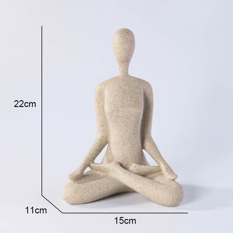 Abstrakte Yoga-Meditierende Buddha-Statue aus Kunstharz, Dekoration