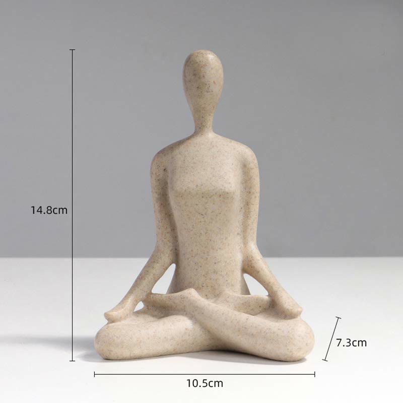 Abstrakte Yoga-Meditierende Buddha-Statue aus Kunstharz, Dekoration