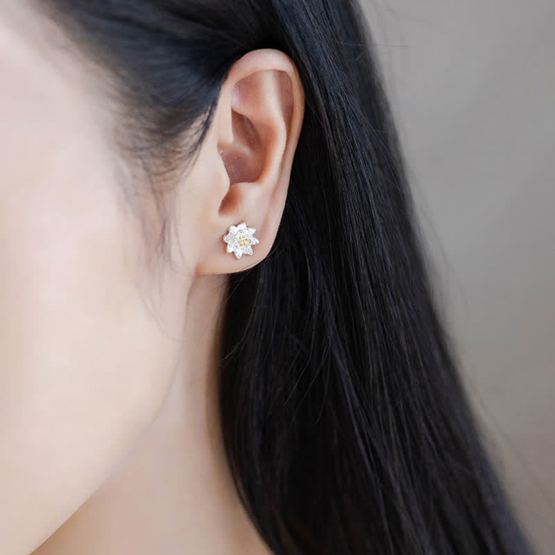Sterling Silver Lotus Earrings for Balance & Enlightenment