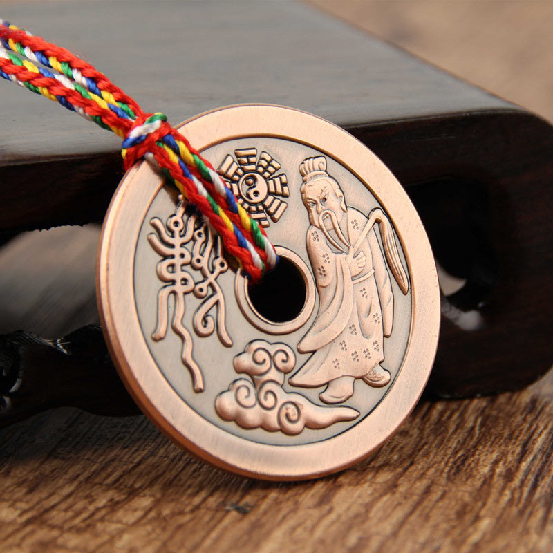 Copper Yin Yang Pendant for Balance and Protection 3.5cm